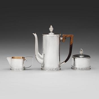 592. An Atelier Borgila 3 pcs coffee service, Stockholm 1936.