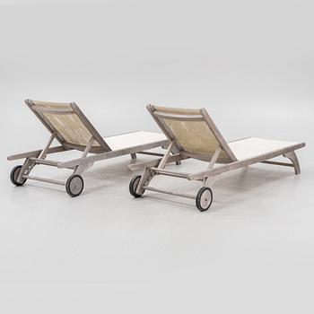 Däckstolar, ett par, "Columbus Sunbed", Skagerak, Danmark.