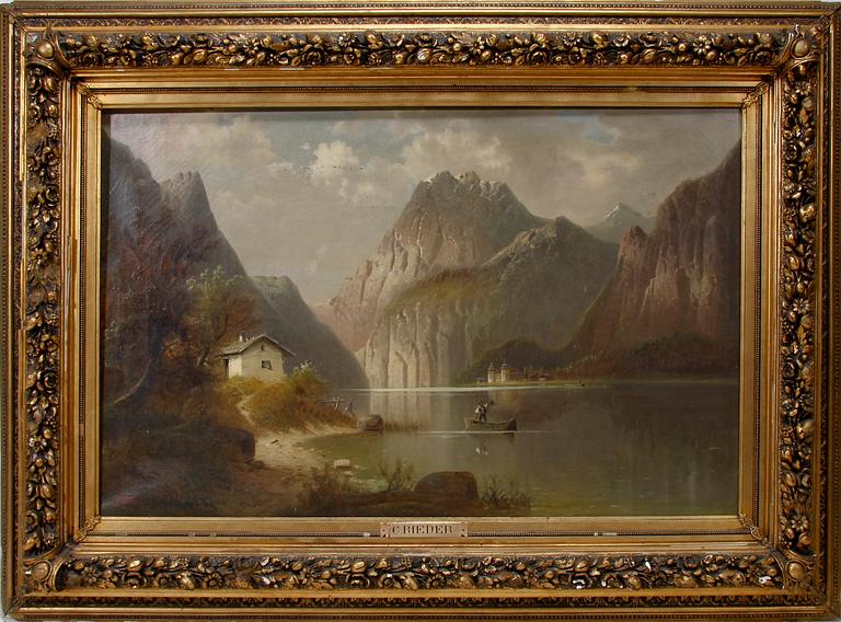 ANTON PICK, olja på duk, sign C. Rieder. 1800-tal.