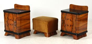 SOVRUMSMÖBLEMANG, 5 delar, art deco-stil, 1900-talets tredje kvartal.