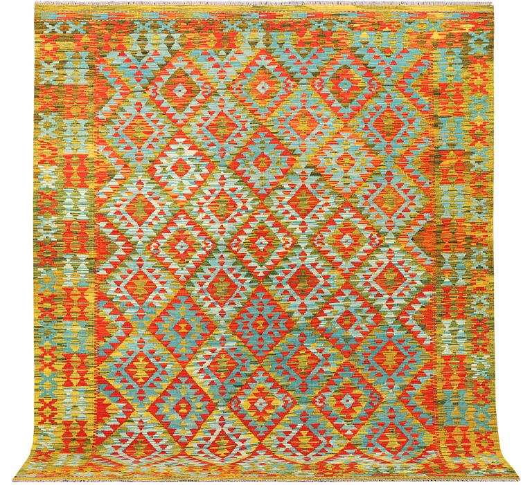 An Afghan Kelim carpet, c. 244 x 206 cm.