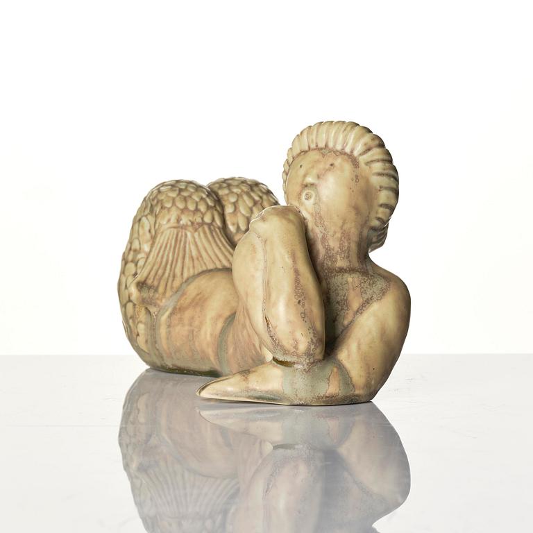Stig Lindberg, a stoneware sculpture of a mermaid, "Najad", Gustavsberg, Sweden 1940s.