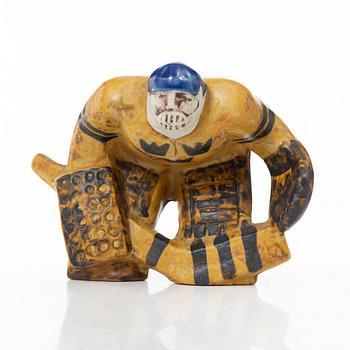 Lisa Larson, Figure, hockey goalkeeper, stoneware, Gustavsberg.