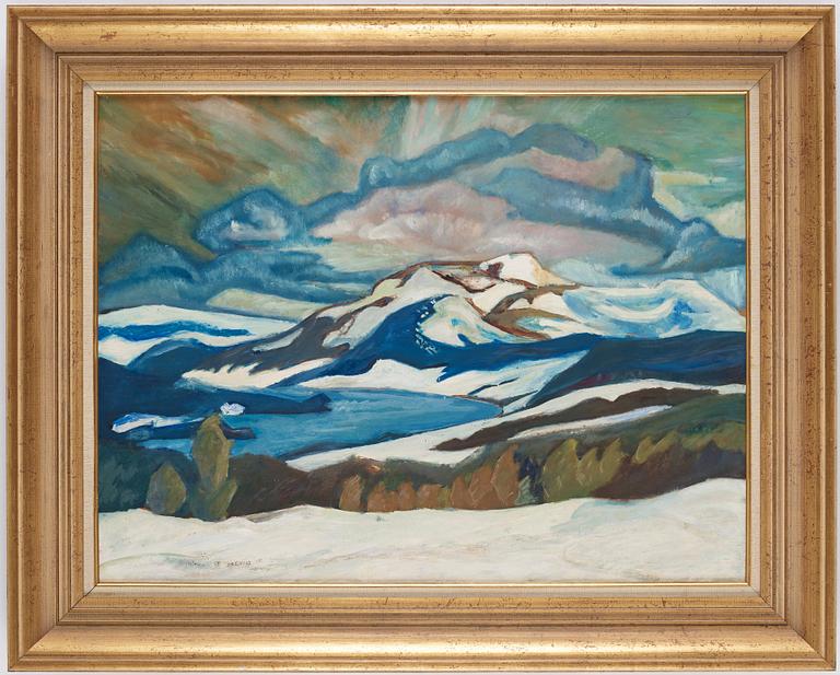 Helmer Osslund, Winter landscape from the north of Sweden.