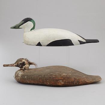 Five painted wood imitation duck, mostly first half of the 20th century.