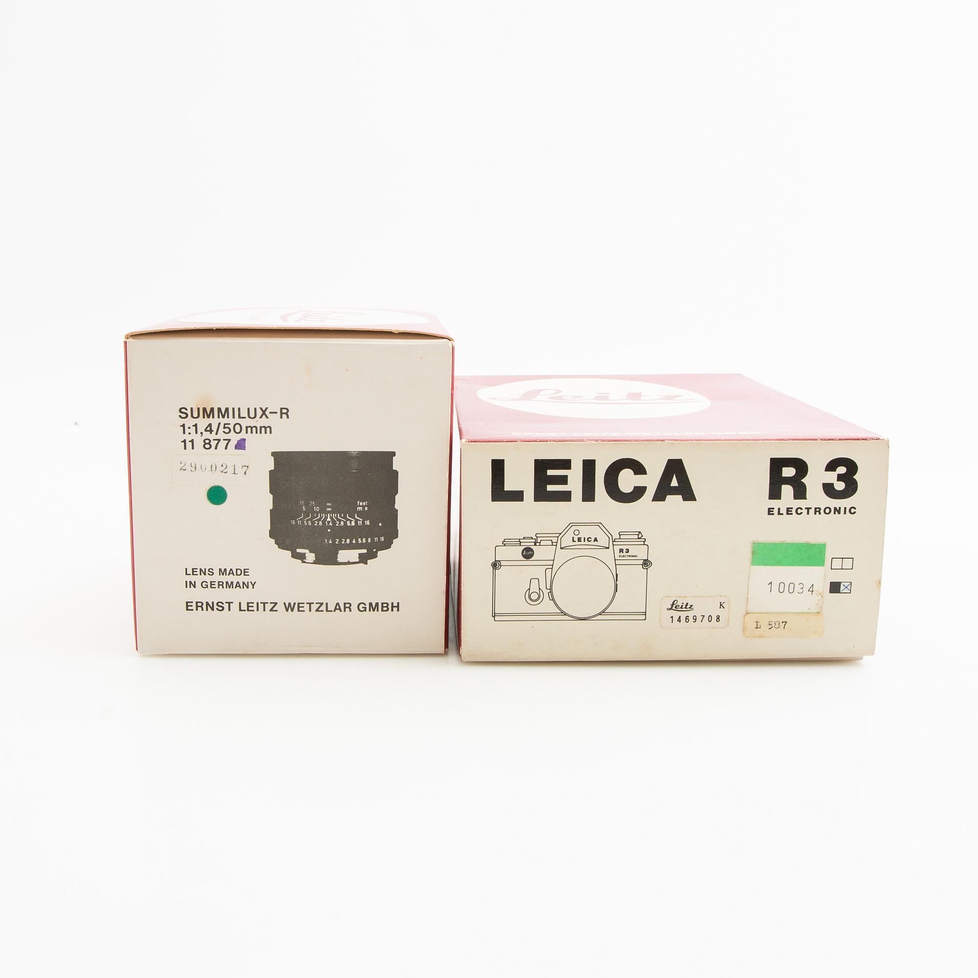 Kamera Lieca  R3 Electronic "Safari" kamerahus och objektiv.