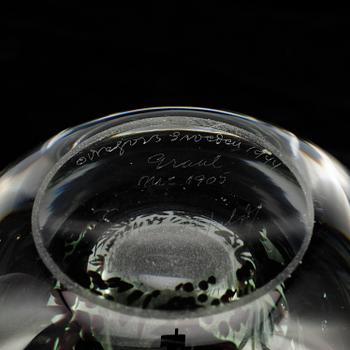 VAS, glas, "Fiskgraal", Edward Hald, Orrefors, 1944.