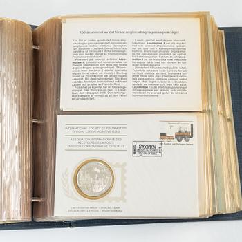 Collector's coins, 36 pcs, sterling silver, International Society of Postmasters, commemorative edition, 1975-1977.