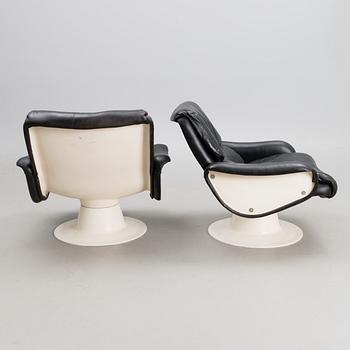 A pair of 1970s "Saturnus" lounge chair for Haimi, Finland.