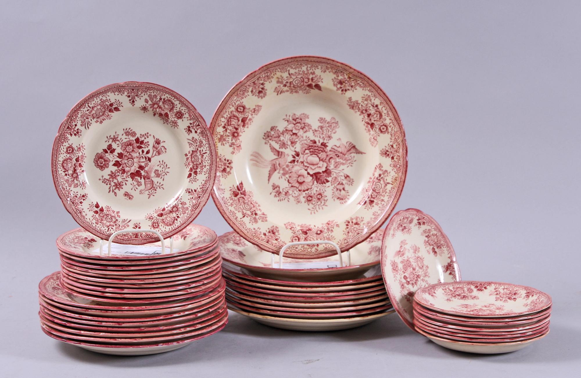 SERVISDELAR, 50 delar, flintgods, "Fasan", Gustavsberg.