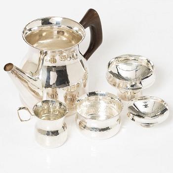Eric Löfman, kaffeservis, 3 delar, silver, MGAB, Uppsala 1979.