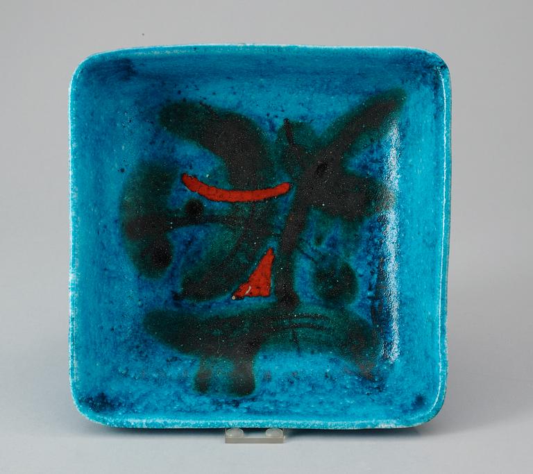 A Guido Gambone blue glazed bowl, Italy 1950's.