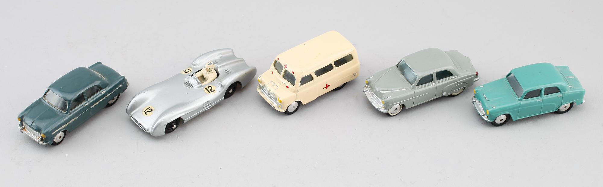 LEKSAKSBILAR 5 st, Corgi, 1950-tal.