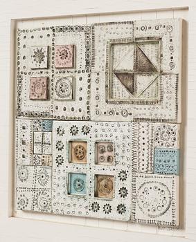 Rut Bryk, a stoneware wall relief, Arabia, Finland 1960s.