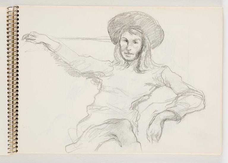 Lotte Laserstein, Skissblock med 19 teckningar varav 1 signerad.