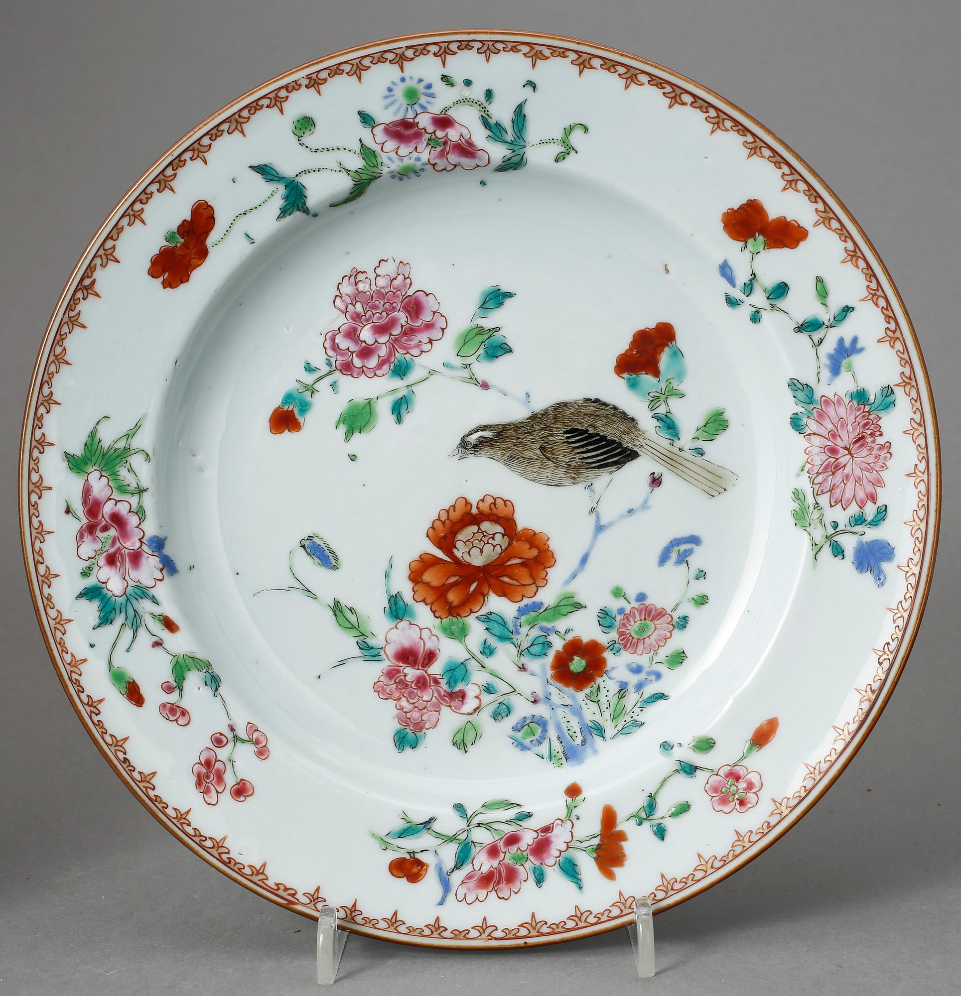 TALLRIKAR, ett par, Qianlong, Kina 1700-tal.
