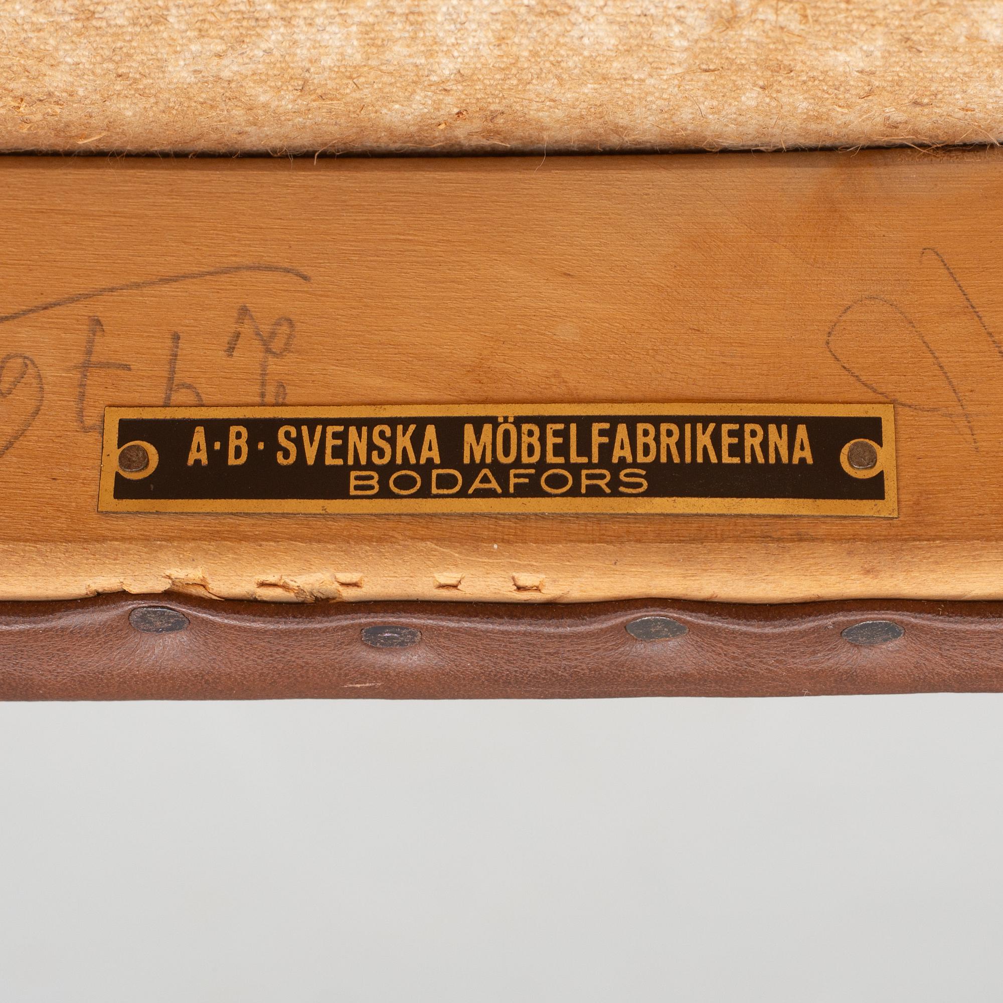 Axel Larsson, four chairs, 'Serie 1300', SMF, Bodafors, 1930s.