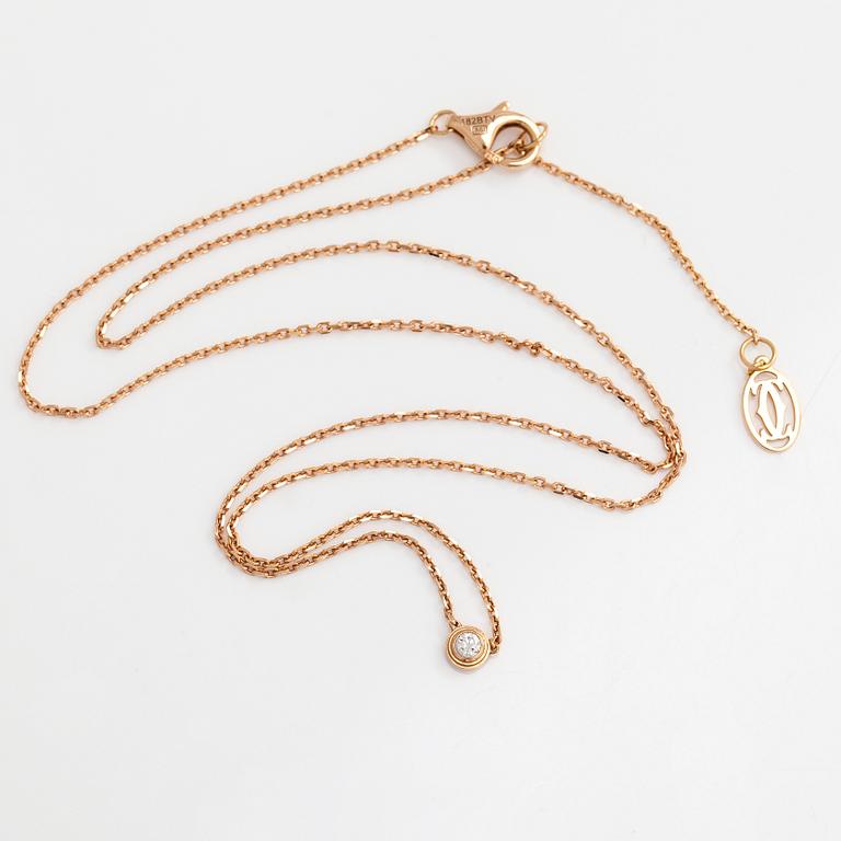 Cartier, an 18K gold 'd'Amour' necklace, with a brilliant-cut diamond.