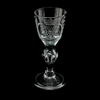 POKAL, glas, troligen Tyskland, 1700-tal.