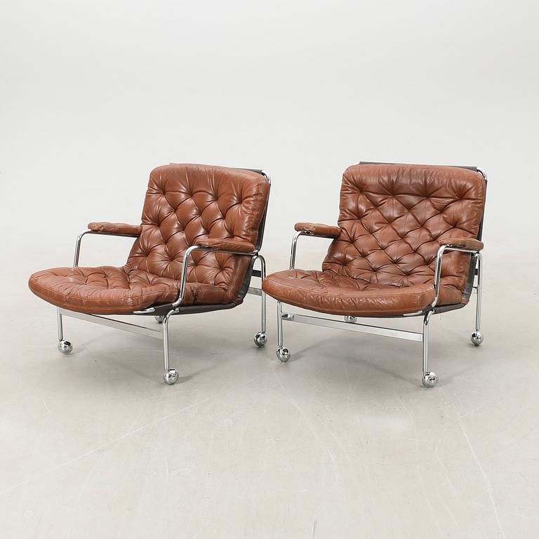 Bruno Mathsson, armchairs, a pair, "Karin" for Dux, late 20th century.