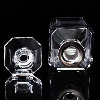 A mid 20th century glass and silver decanter, Germany.