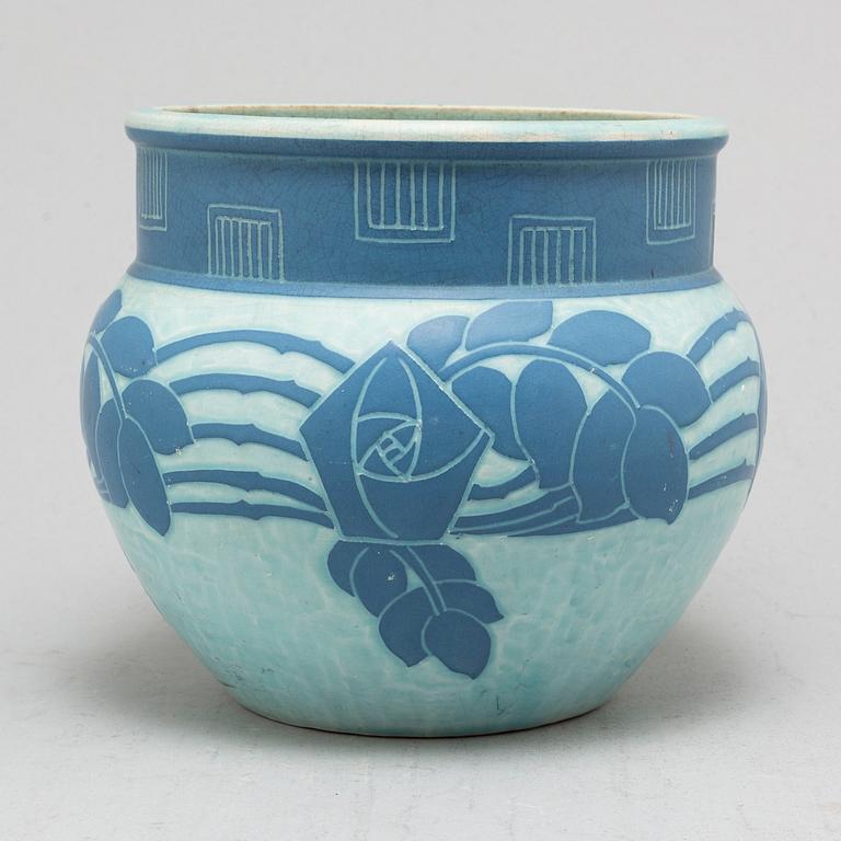 JOSEF EKBERG, a 'Sgraffito' creamware vase, Gustavsberg, signed and dated 1911.