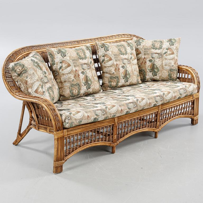 Four rattan furnitures from the second half of the 20th century.