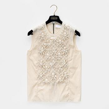 Lanvin, a silk and pearl embroidered top, size 36.