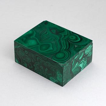 A malachite box, 20th Century.