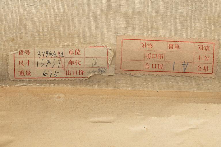 Unidentified artist, Scholar with disciples in a garden, China, around 1900.