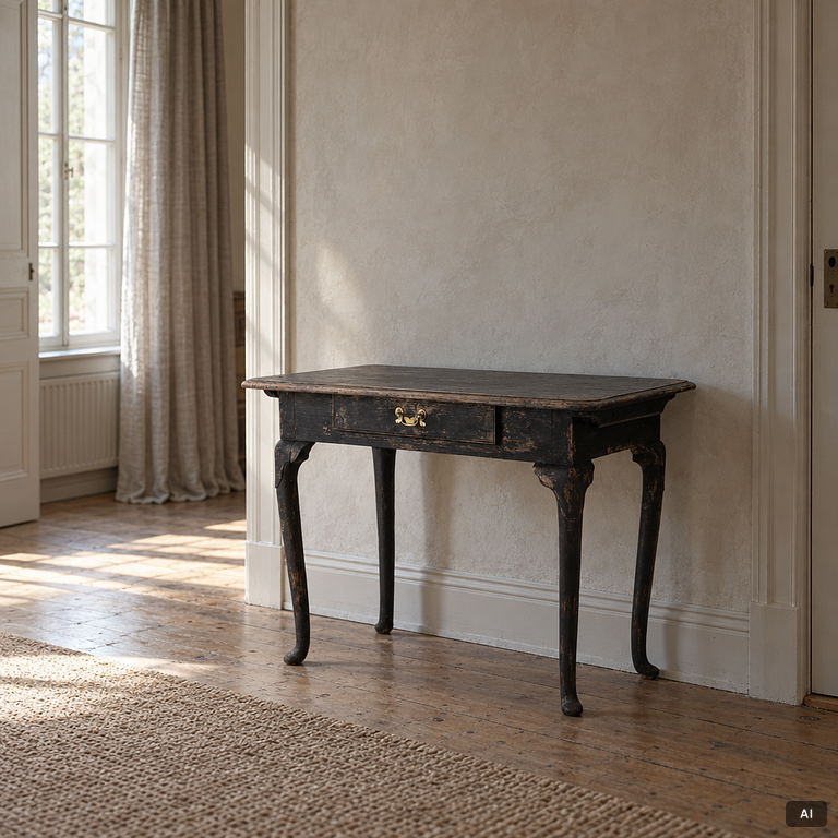 A Swedish late baroque desk, mid 18th century.