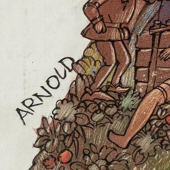 HANS ARNOLD, tusch & akryl, signerad.