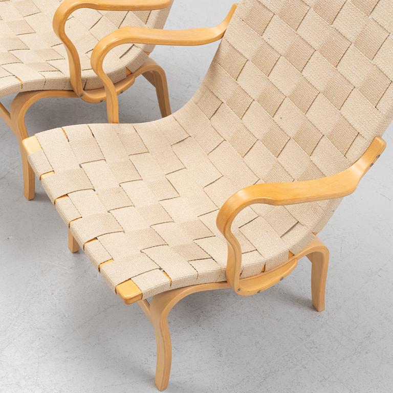 Bruno Mathsson, a pair of 'Eva' armchairs, Dux.