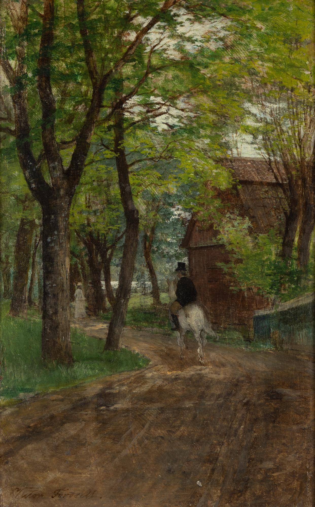 Victor Forssell, oil on panel, signed.