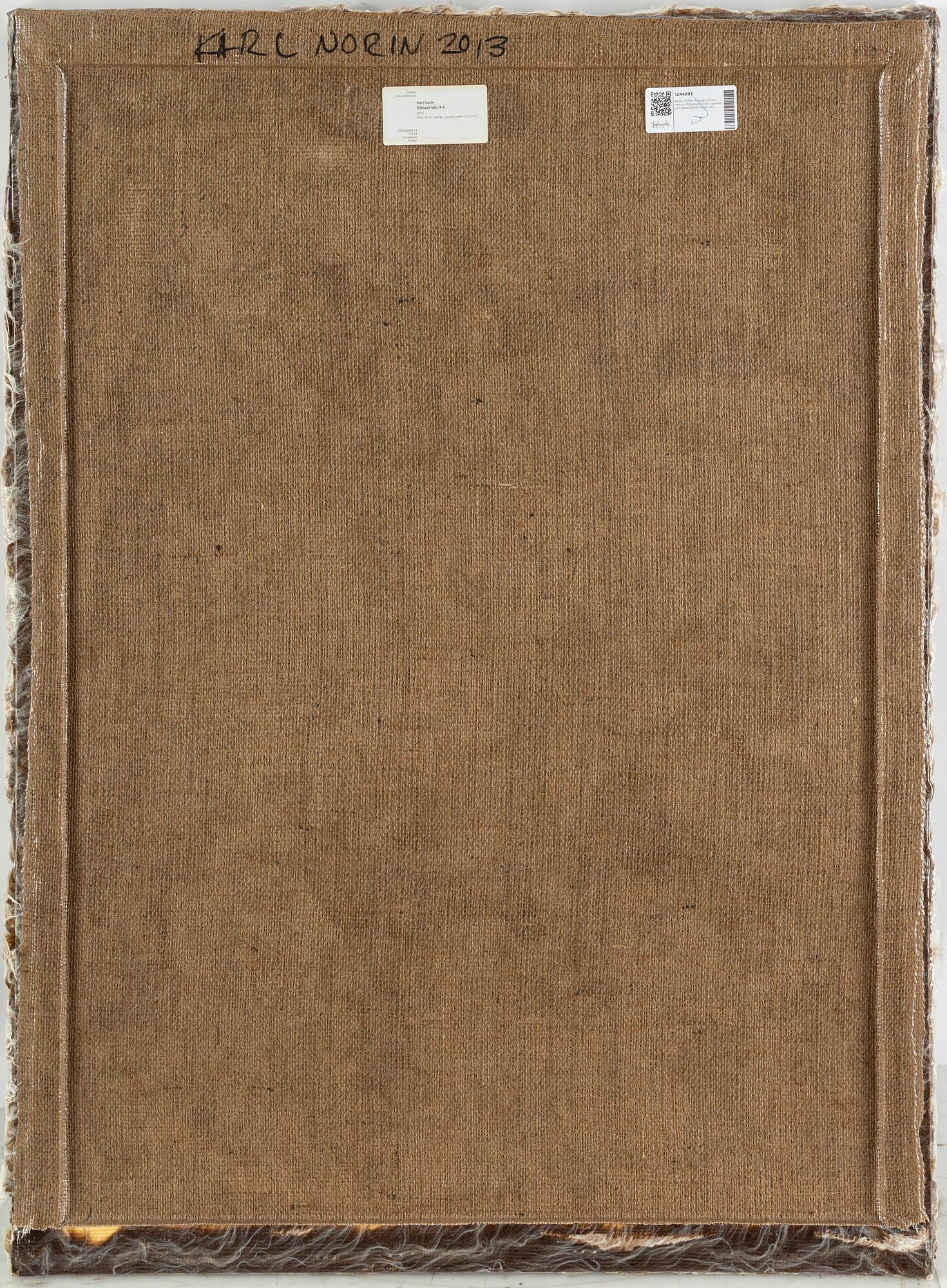 KARL NORIN, fuskpäls på duk, vakuumförpackad i plast, signerad och dated 2003 a tergo.