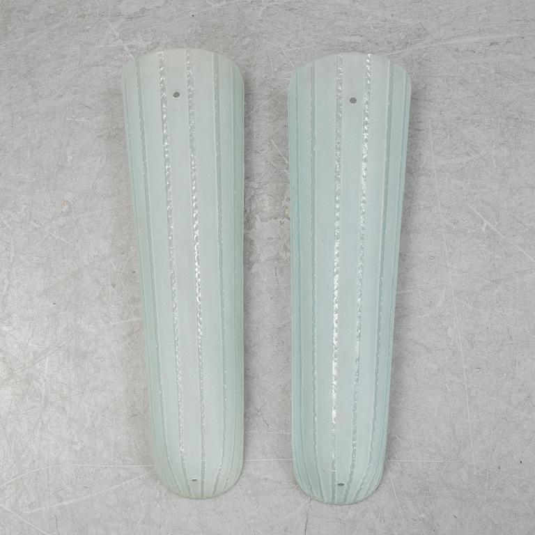 Glass shades for wall sconces, mid 20th century.