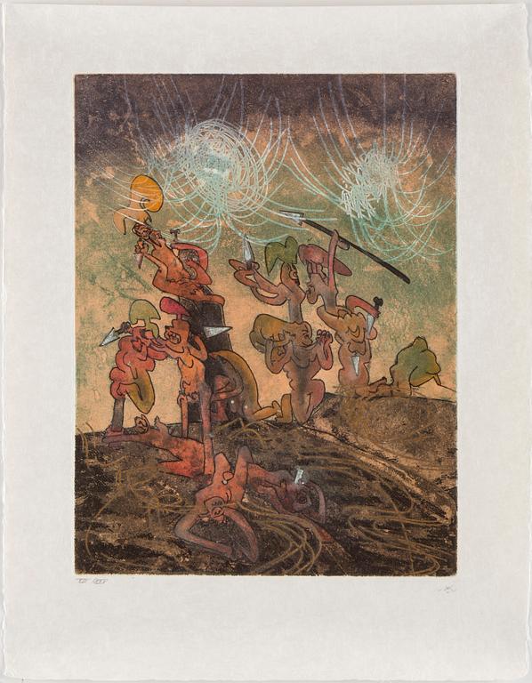ROBERTO MATTA, Suite with 10 aquatints in colours, 1975, on Japon nacré paper.