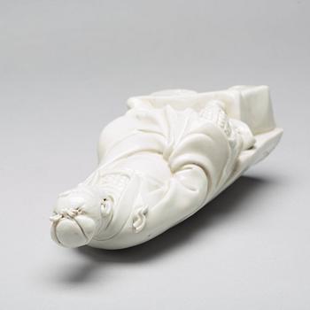 FIGURIN, blanc de chine. Qingdynastin, tidigt 1700-tal.