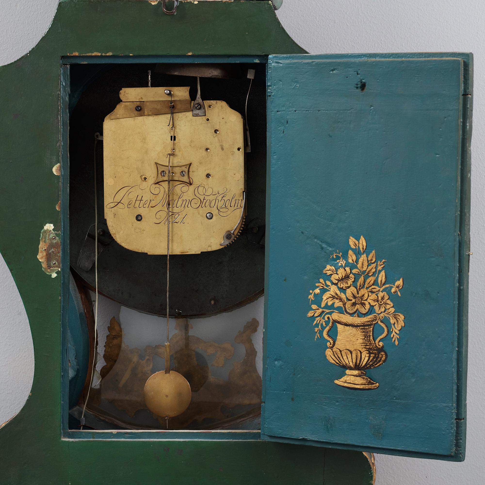 A Swedish Rococo 18th century bracket clock by P Malm, master 1766.