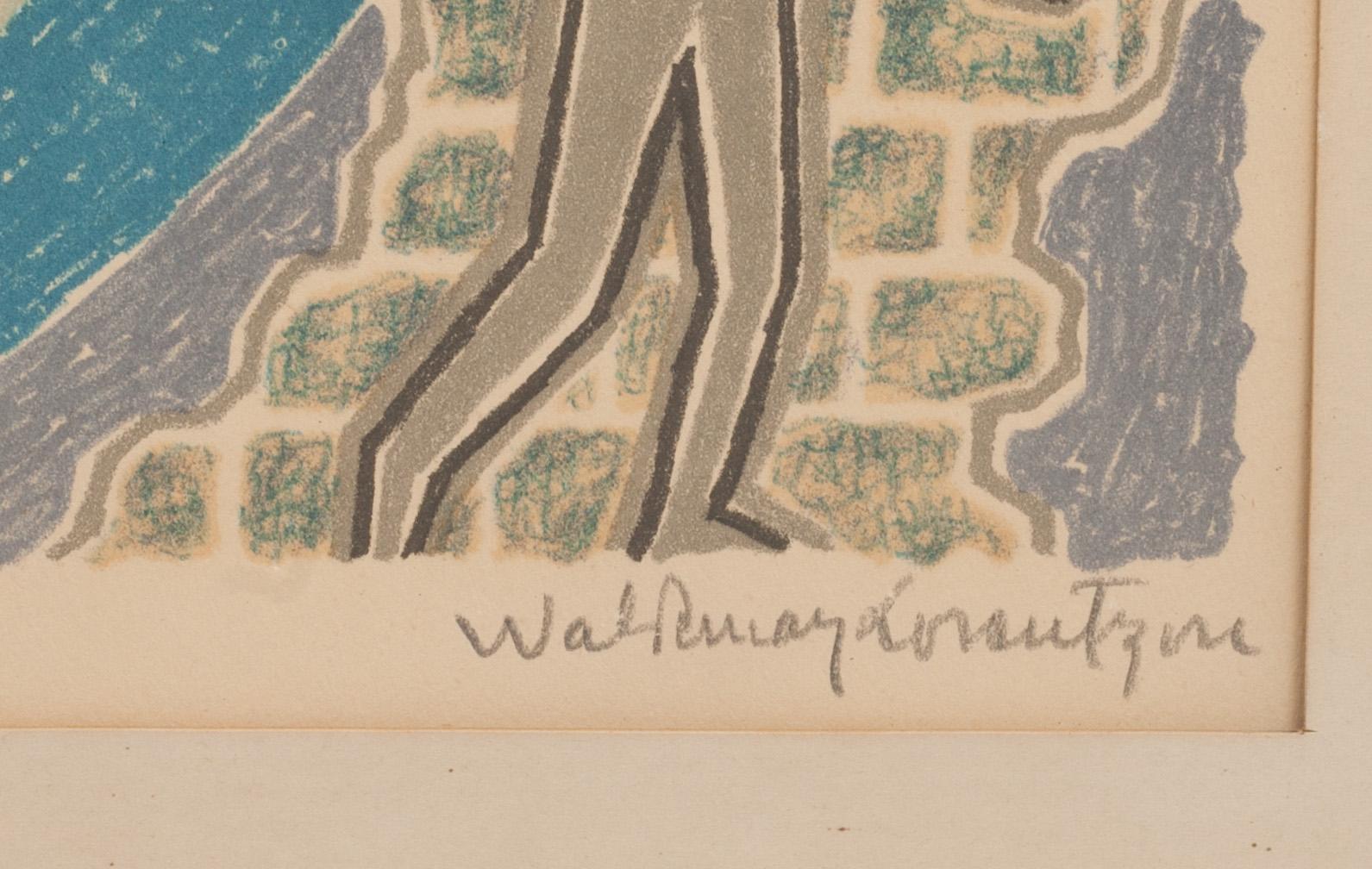 WALDEMAR LORENTZON, färglitografi, signerad.