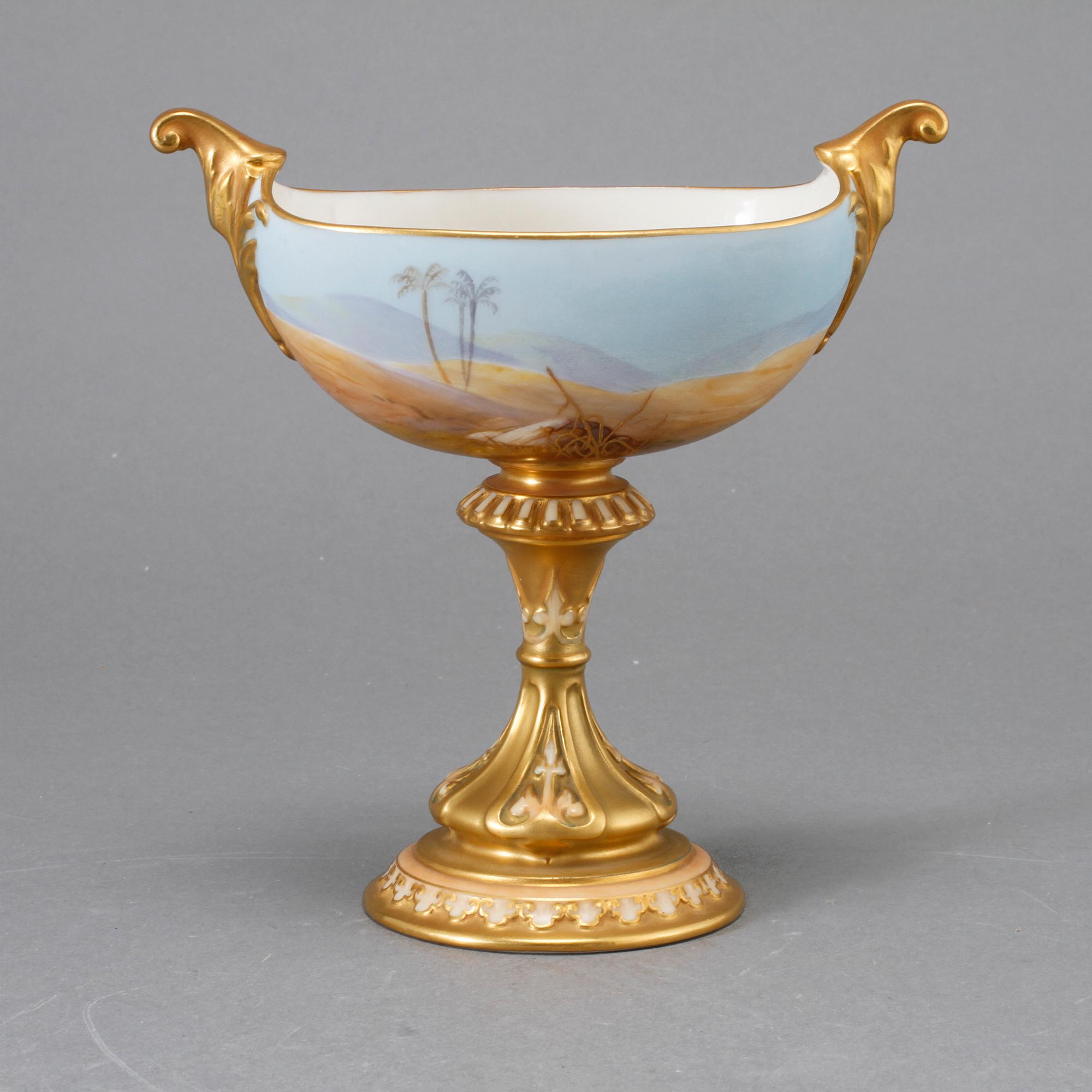 SKÅL PÅ FOT, porslin, A Schuck, Royal Worcester, 1913.