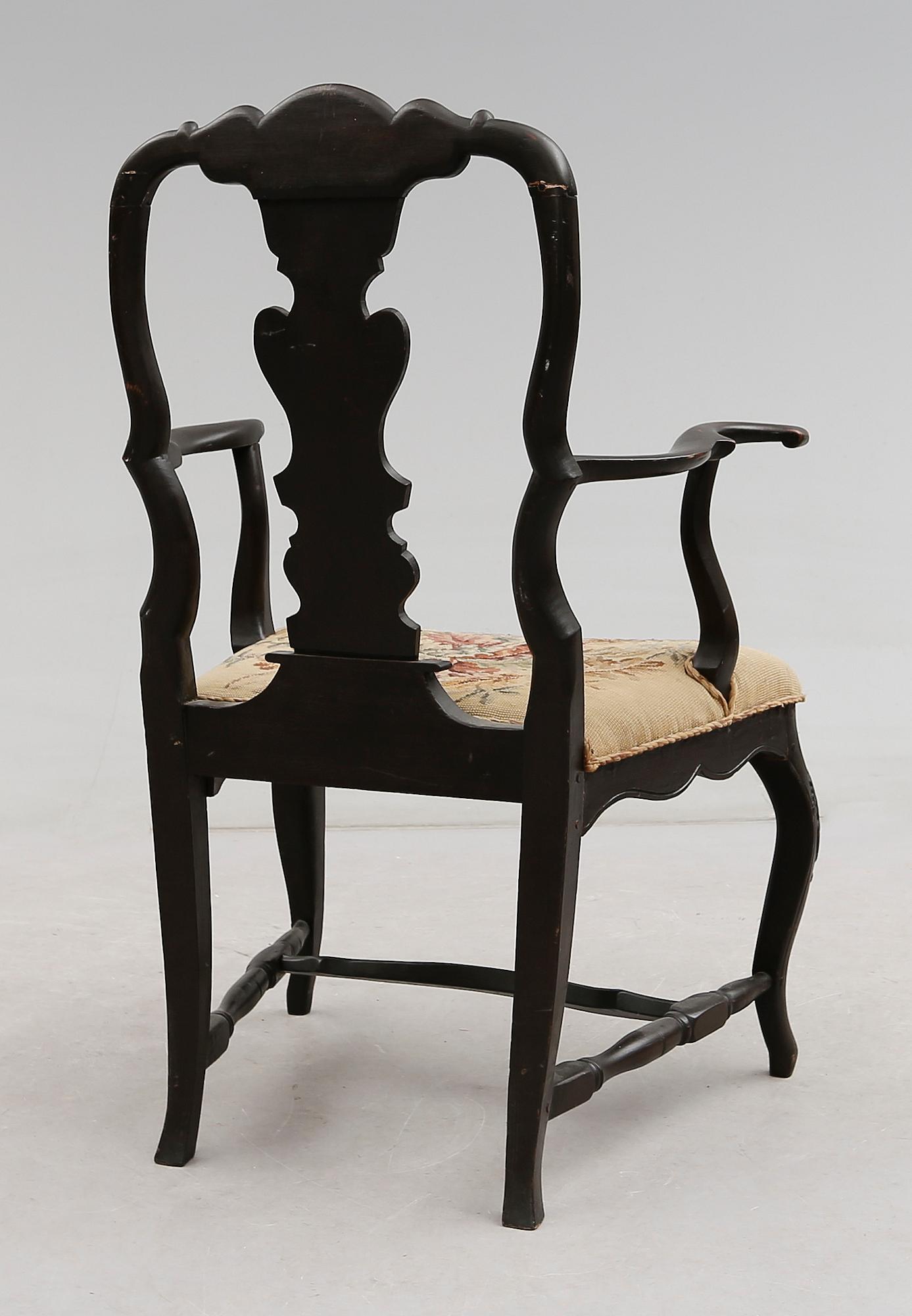 KARMSTOL, senbarockstil, 1800-tal.