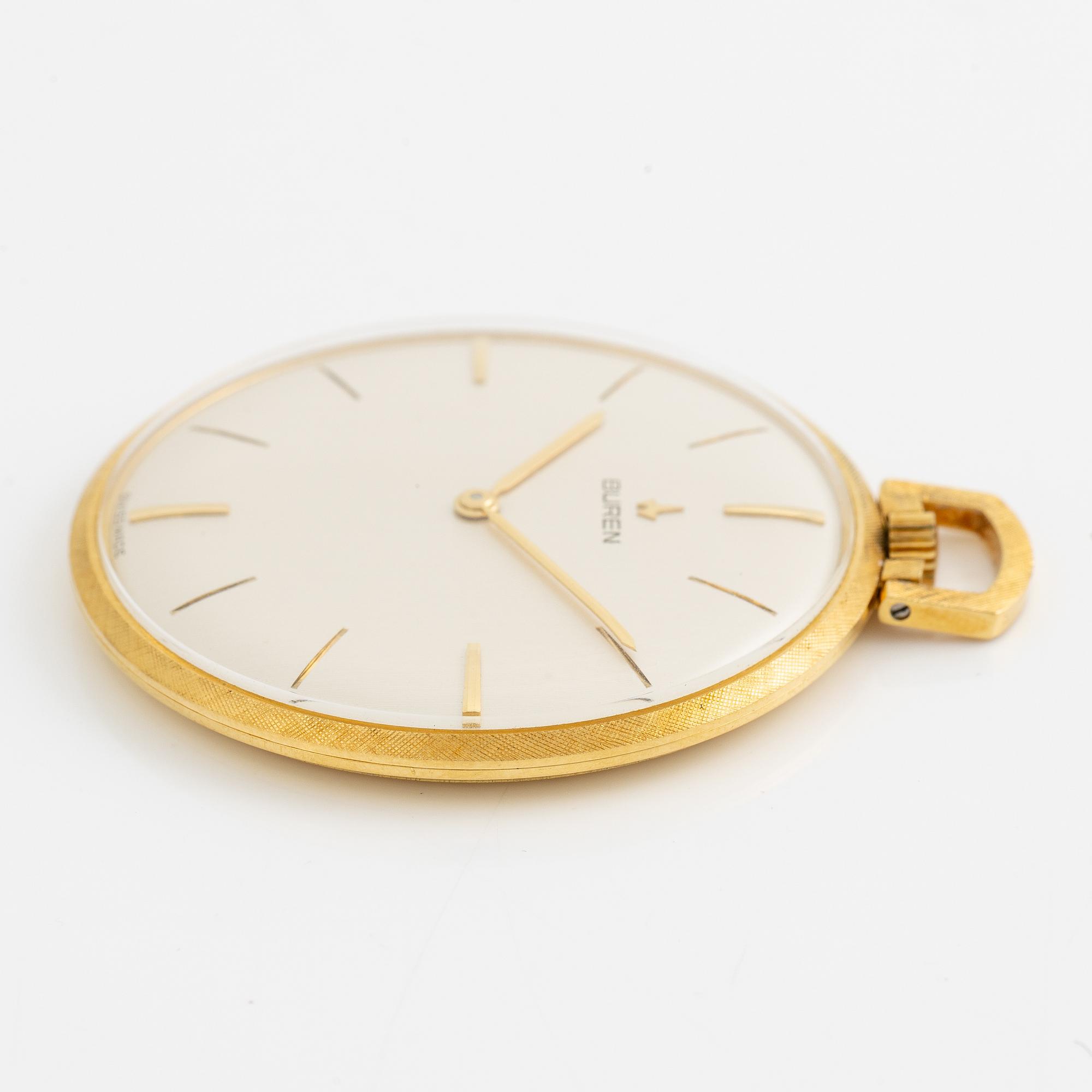 Buren, fickur, 18K guld, 42,5 mm.