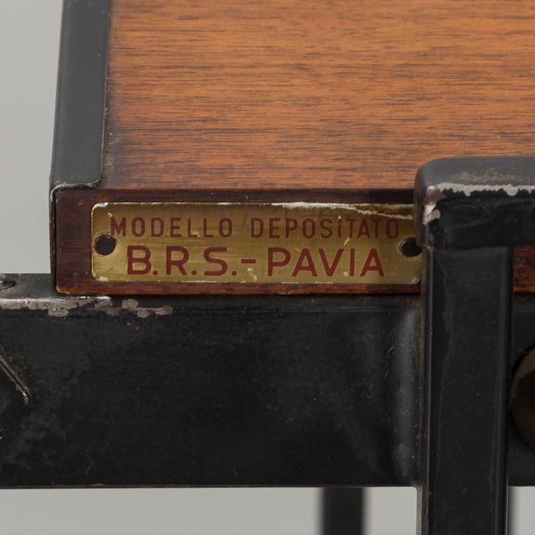 A SERVING TROLLEY MARKED MODELLO DEPOSIATO B.R.S.-PAVA, ITALY.