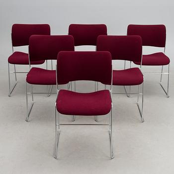 Six "40/4" chairs, model designed by David Rowland for Howe, Denmark in 1964.