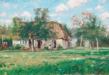 61. Axel Lindman, Farmhouse in Normandy, scene from Villerville.