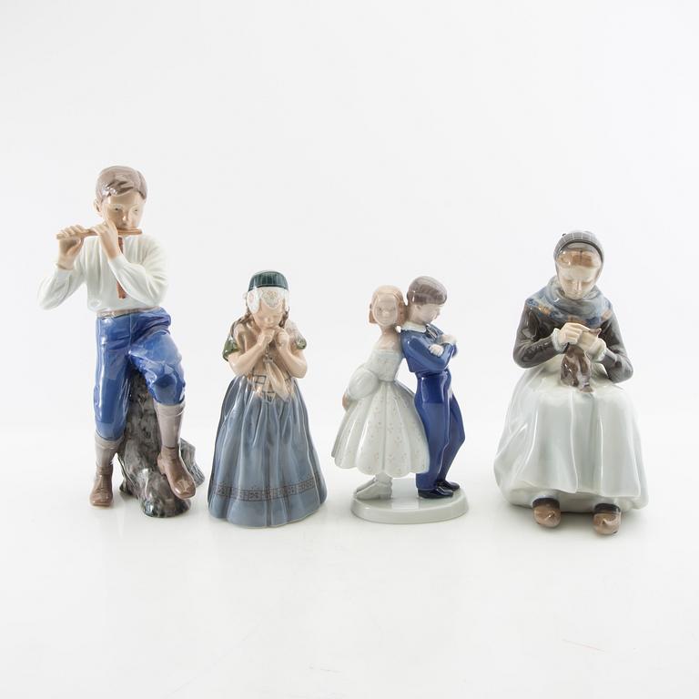 Figurines 4 pcs Bing & Grøndahl and Royal Copenhagen porcelain from the second half of the 20th century.