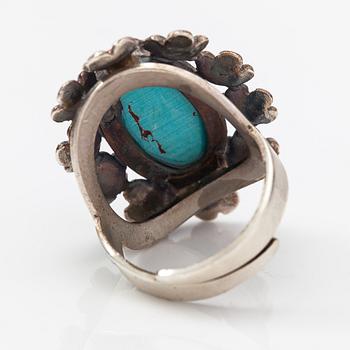 Jorma Laine, A silver ring "Lemmikki" with a turquoise. Turun Hopea, Turku.