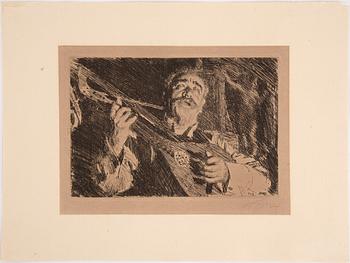 Anders Zorn, etching, 1918, signed in pencil.