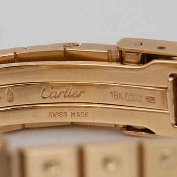 DAMUR, Cartier Santos, boett samt integrerad länk i 18K guld. Automat. Serienummer: 8090604461.